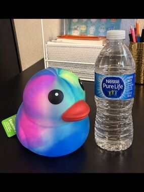 Rainbow Squishy Duck  Jumbo Slow Rise Stress Relief Squeeze Sensory Fidget Co